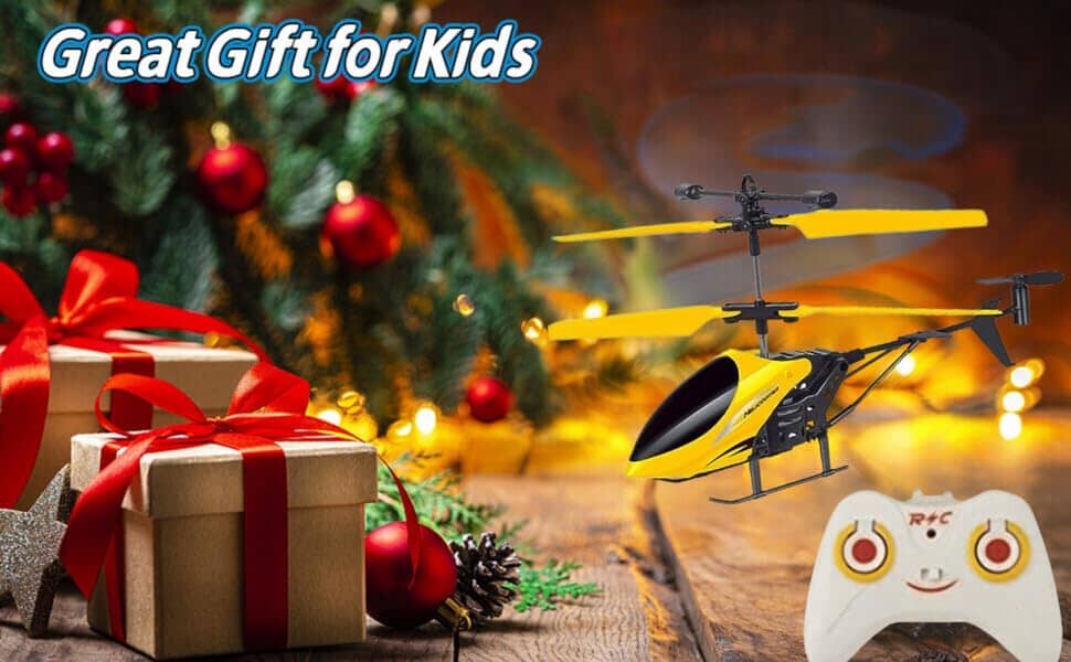 Rechargeable Flying Toy Helicopter with Remote Control & Safety Sensor for Kids. Mega Mall