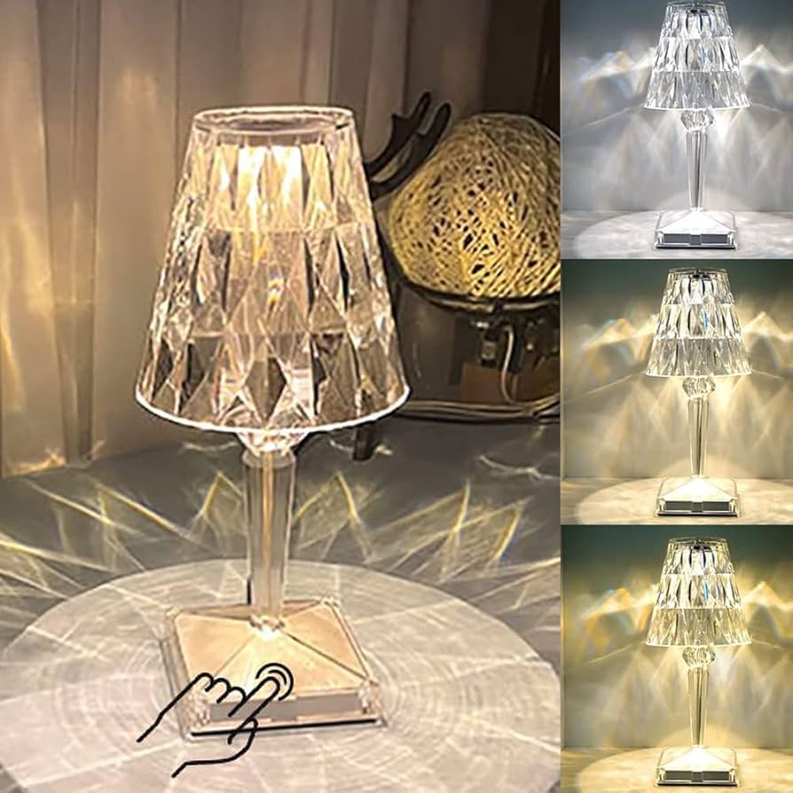 16 Colors Rose Touch Crystal Desk Lamp