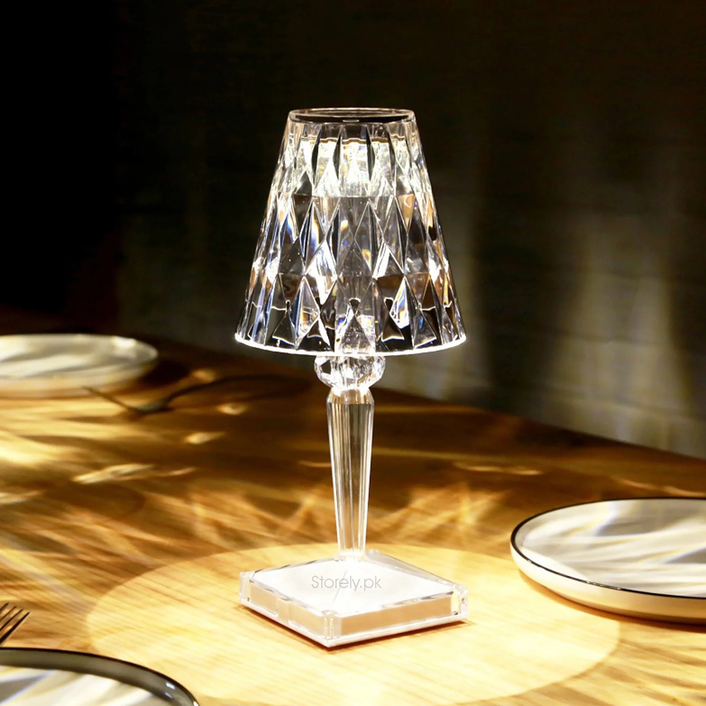 16 Colors Rose Touch Crystal Desk Lamp